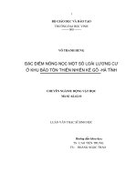 Đặc điểm nòng nọc một số loài lưỡng cư ở khu bảo tồn thiên nhiên kẻ gỗ  Hà Tĩnh