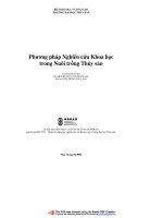 Phương pháp nghiên cứu khoa học trong nuôi trồng thủy sản