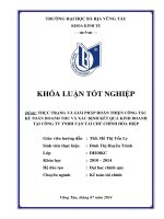 thực trạng và giải pháp hoàn thiện công tác kế toán doanh thu và xác định kết quả kinh doanh tại công ty tnhh chú chính hòa hiệp khóa luận tốt nghiệp