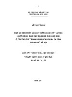 Một số biện pháp quản lý nâng cao chất lượng hoạt động dạy học ở trường cao đẳng nghề kỹ thuật công nghiệp