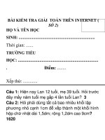 Bài kiểm tra giải toán trên Internet lớp số 2
