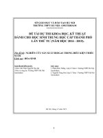 NGHIÊN CỨU SẢN XUẤT BIOGAS TRONG ĐIỀU KIỆN THIẾU NƯỚC