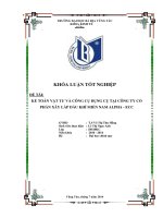 kế toán vật tư và công cụ dụng cụ tại công ty cổ phần xây lắp dầu khí miền nam alpha - ecc