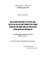 Một số biện pháp quản lý cơ sở vật chất thiết bị dạy học của hiệu trưởng ở các trường trung học phổ thông