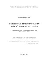 tóm tắt luận án nghiên cứu tính chất vật lý một số mô hình hạt nhân