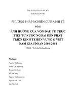 đề tài phương pháp nghiên cứu kinh tế ảnh hưởng của vốn đầu tư trực tiếp từ nước ngoài đến phát triển bền vững ở việt nam giai đoạn 2001-2014
