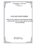 NÂNG CAO CHẤT LƯỢNG DẠY VÀ HỌC TRONG NHÀ TRƯỜNG THÔNG QUA VIỆC TỔ CHỨC, CHỈ ĐẠO, GIÁM SÁT HOẠT ĐỘNG CỦA TỔ CHUYÊN MÔN