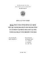 luận văn quản trị kinh doanh phân tích tình hình kết quả kinh doanh ở chi nhánh công ty cp tập đoàn hoa sen trà vinh
