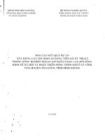 báo cáo kết quả thực hiện dự án xây dựng mô hình áp dụng tiến bộ khoa học kỹ thuật trong nông nghiệp nhằm góp phần nâng cao đời