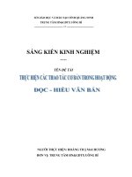 các thao tác cơ bản trong hoạt động đọc - hiểu văn bản của tiết học đọc văn