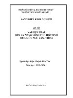 vài biện pháp rèn kỹ năng sống cho học sinh qua môn ngữ văn (thcs)