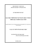 luận án tiến sỹ dạy học nhóm bài ngữ dụng học ở thcs theo quan điểm giao tiếp