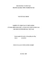 tóm tắt luận án tiến sĩ nông nghiệp nghiên cứu chọn tạo và nhân giống cây hoa hồng (rosa spp. l.) năng suất, chất lượng cao cho một số tỉnh miền bắc việt nam