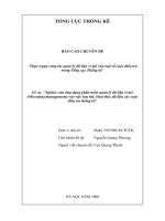 Thực trạng công tác quản lý dữ liệu vi mô của một số cuộc điều tra trong tổng cục thống kê