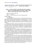 SKKN: cách tổ chức cho học sinh hoạt động theo cặp, nhóm trong giờ dạy và học môn tiếng anh