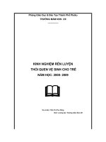 SKKN Mần non: Kinh nghiệm rèn luyện thói quan vệ sinh cho trẻ