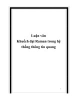 luận văn khuếch đại raman trong hệ thống thông tin quang