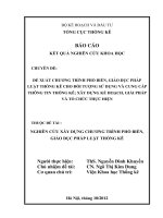 Đề xuất chương trình phổ biến, giáo dục pháp luật thống kê cho đối tượng sử dụng và cung cấp thông tin thống kê xây dựng kế hoạch giải pháp và tổ chức thực hiện