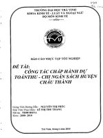 luận văn quản trị kinh doanh công tác chấp hành dự toán thu - chi ngân sách huyện châu thành