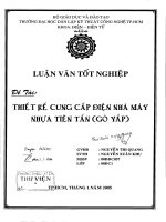 luận văn kỹ thuật điện, điện tử thiết kế cung cấp điện cho nhà máy nhựa tiên tấn (gò vấp)