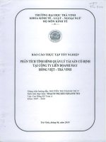 luận văn quản trị kinh doanh phân tích tình hình quản lý tài sản cố định tại công ty ld may hồng việt - trà vinh