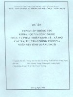 cung cấp thông tin khoa học công nghệ phục vụ phát triển kinh tế xã hội các xã, thị trấn, nông thôn và miền núi tỉnh quảng ngãi