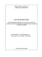 Thử nghiệm phần mềm quản lý dữ liệu vi mô vào lưu trữ và quản lý dữ liệu của khảo sát mức sống hộ gia đình năm 2006
