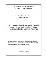 Xây dựng mô hình đào tạo cạnh xí nghiệp phục vụ phát triển nguồn nhân lực và giải quyết việc làm tỉnh Hậu Giang