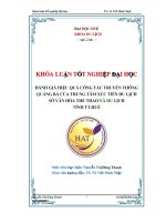 khóa luận tốt nghiệp ngành du lịch đánh giá hiệu quả công tác truyền thông quảng bá của trung tâm xúc tiến du lịch sở văn hóa thể thao và du lịch tỉnh tt.huế