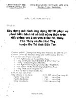 xây dựng mô hình ứng dụng khoa học công nghệ phục vụ phát triển kinh tế xã hội nông thôn trên đất giồng cát 3 xã ven biển bếntre