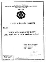 luận văn kỹ thuật điện, điện tử thiết kế cung cấp điện cho nhà máy dệt thành công