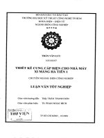 luận văn kỹ thuật điện, điện tử thiết kế cung cấp điện cho nhà máy xi măng hà