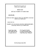 Đánh giá thực trạng công tác phổ biến thống kê giáo dục pháp luật thống kê