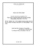 Thực trạng và phương pháp tính dư thừa lao động nông nghiệp nông thôn ở Việt nam