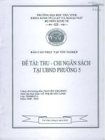 luận văn quản trị kinh doanh thu - chi ngân sách tại ubnd phường 5, tp trà vinh