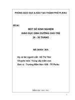 một số kinh nghiệm giáo dục dinh dưỡng cho trẻ ở nhóm 24-36 tháng