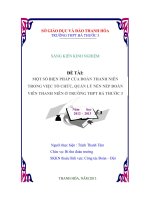 một số biện pháp của đoàn tn trong việc tổ chức, quản lý nền nếp đoàn viên thanh niên ở trường thpt bá thước 3