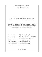 Nghiên cứu và đề xuất giải pháp ứng dụng phần mềm quản lý dữ liệu vi mô (Microdata management) vào việc lưu trữ và khai thác số liệu các cuộc điều tra của Tổng cục Thống kê.