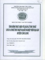 luận văn quản trị kinh doanh tình hình thực hiện về quản lý thu thuế gtgt và thuế tndn trên địa bàn huyện càng long