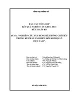 Nghiên cứu xây dựng hệ thống chỉ tiêu thống kê phản ánh biến đổi khí hậu ở Việt Nam