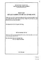 đánh giá các yếu tố chính ảnh huởng đến độ an toàn thực phẩm vùng ngoại ô thành phố hà nội, đề xuất các giải pháp đảm bản an toàn thực phẩm” nhánh vii