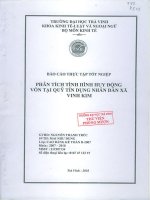 luận văn quản trị kinh doanh phân tích tình hình quy động vốn tại quỹ tín dụng nhân dân xã vinh kim