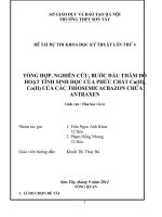 tổng hợp, nghiên cứu, buớc đầu thăm dò hoạt tính sinh học của chất hóa học