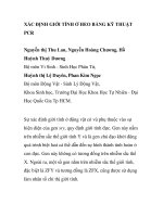 báo cáo khoa học xác định giới tính ở heo bằng kỹ thuật pcr