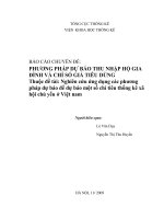 Phương pháp dự báo thu nhập hộ gia đình và chỉ số giá tiêu dùng