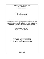 tóm tắt luận án tiến sĩ nông nghiệp nghiên cứu các yếu tố dinh dưỡng hạn chế và một số biện pháp kỹ thuật đối với giống sắn km94 trên đất cát thừa thiên huế