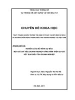 Thực trạng nguồn thông tin hiện có phục vụ mô hình dự báo xu hướng biến động trong điều tra doanh nghiệp tại Việt Nam