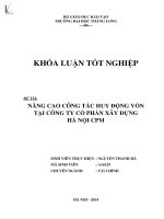 nâng cao công tác huy động vốn tại công ty cổ phần xây dựng hà nội cpm khóa luận tốt nghiệp ngành tài chính