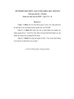 Đề thi học phần đại cương khoa học trái đất (có đáp án)