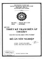 luận văn kỹ thuật điện, điện tử thiết kế trạm biến áp 110kv - 22kv và đường dây trung áp